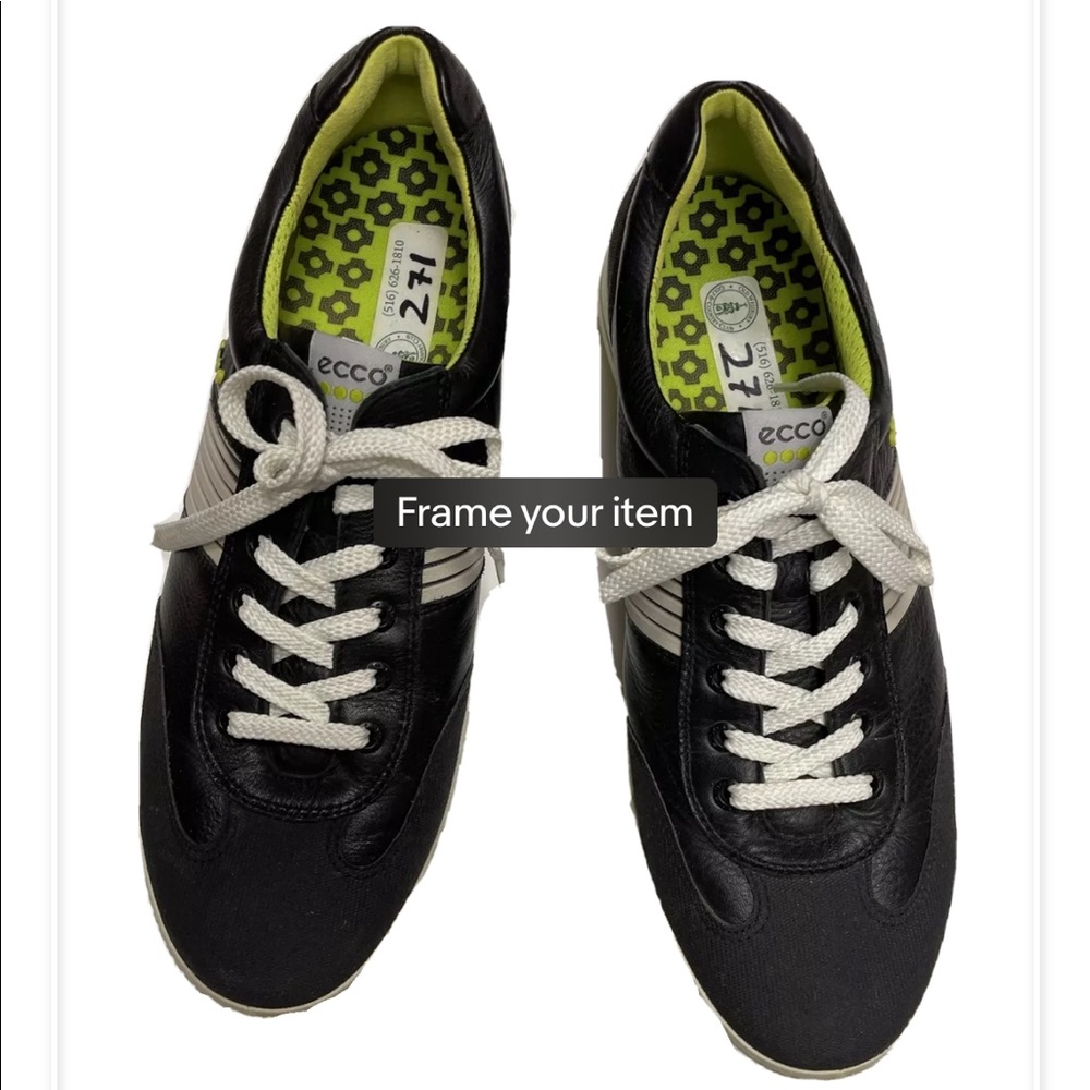 Ecco Golf Street Sport Golf Shoes Black Lime Size 45 10.5 US Mens